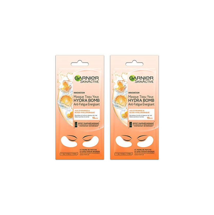 Belleza Garnier Skinactive máscara tejido ojos hydrabomb antifatiga Energisant 6 G - Lote de 2