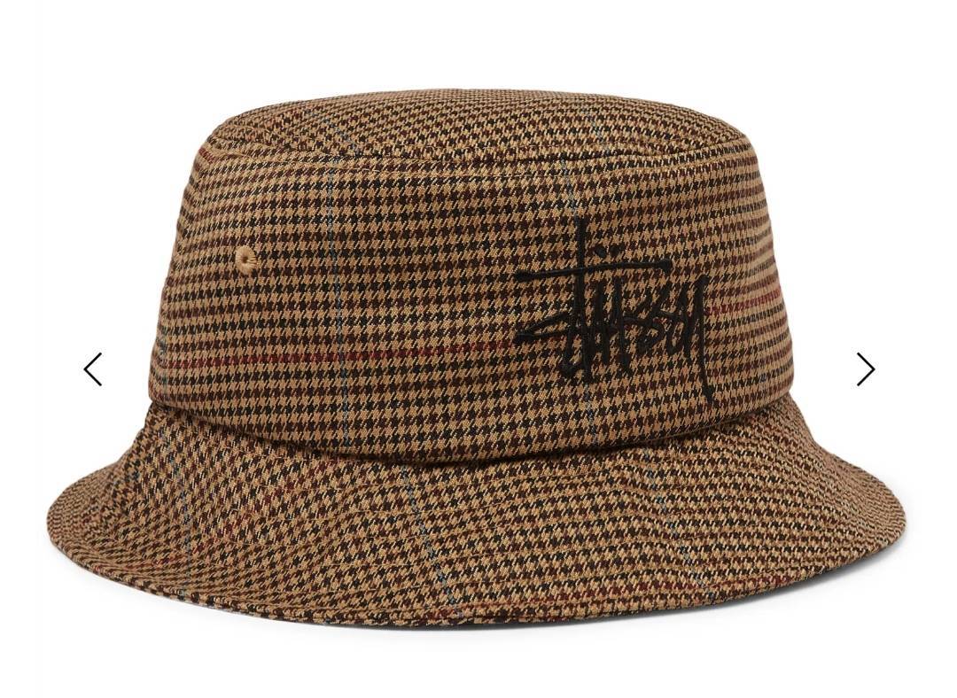 Moda Stüssy Embroidered Tweed Bucket Hat