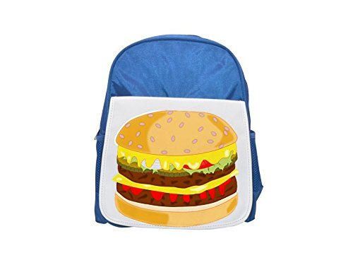 Fotomax hamburguer Printed Kid's Blue Backpack