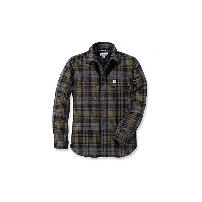 Product Carhartt T-Shirt mit Knöpfen Hubbard Slim Fit Flannel Shirt Moss-L