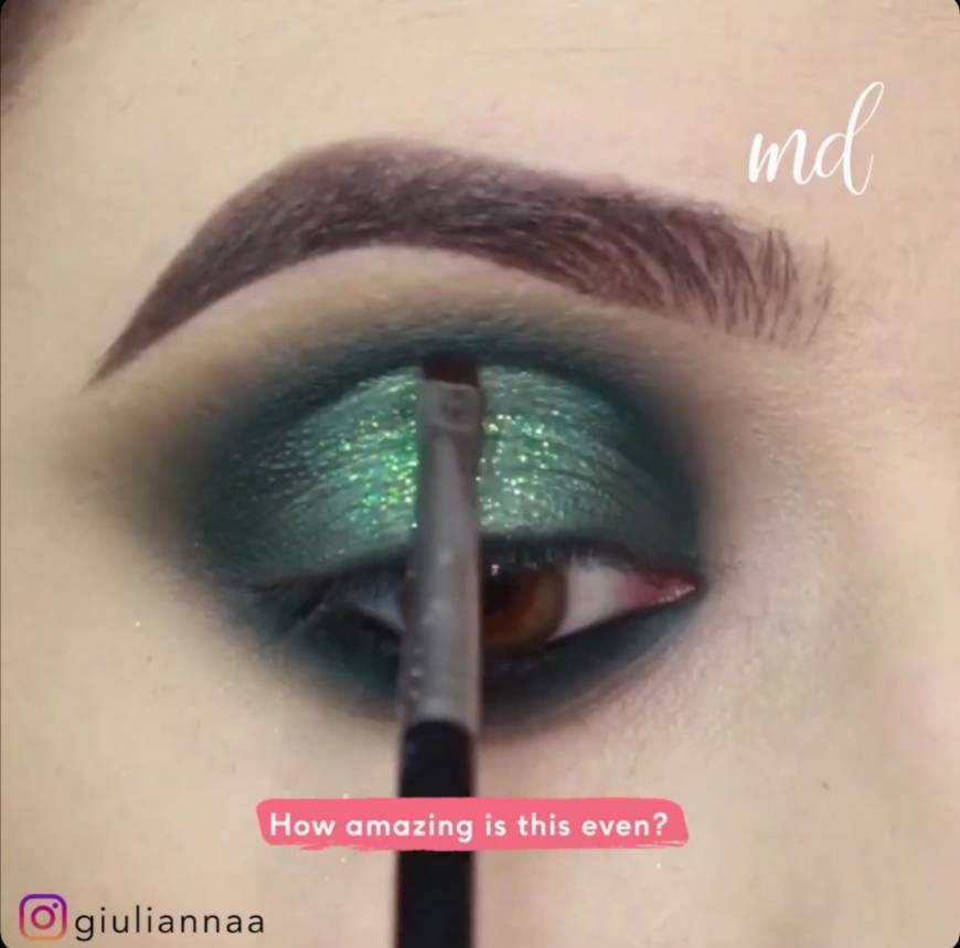 Fashion Green glittery eye