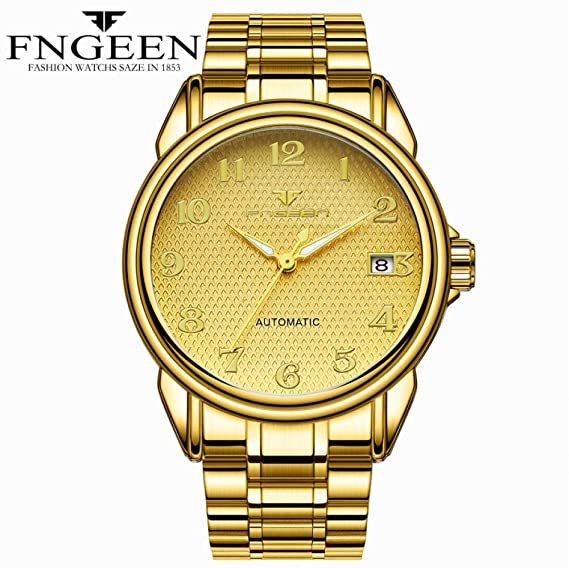 Fashion Relojes Phase Watch Hombres Reloj Mecánico Automático Moda Oro Relojes De Pulsera