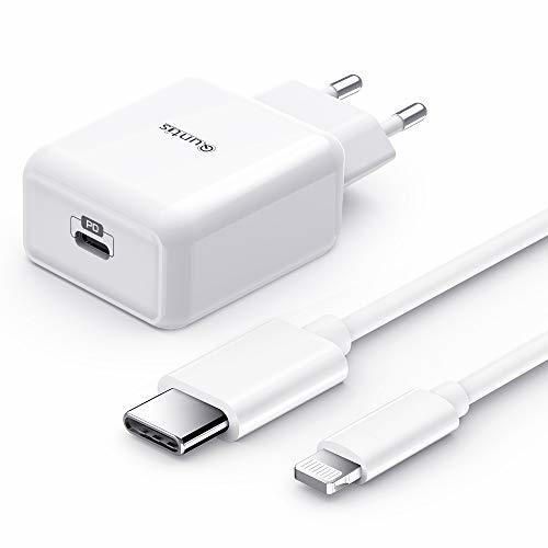 Quntis 18W Cargador Rapido de iPhone+ 1.8M USB C a Lightning Cable