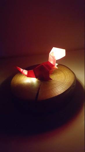 Origami dinosaur lamp