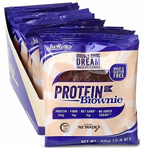 Justine's Double Chocolate Dream Brownie, Soft Baked High Protein Healthy Snack Cookie,