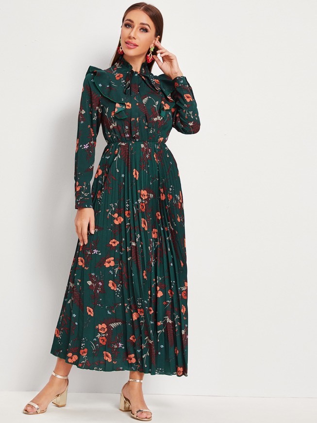 Social Vestido plisado con flores