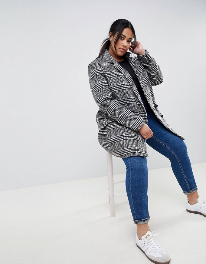 Product ASOS DESIGN Curve slim coat in check