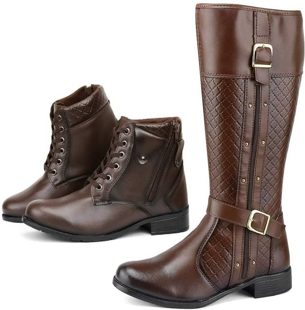 Social Kit 2 Pares de Bota Feminina Cano Longo + Cano Curto

