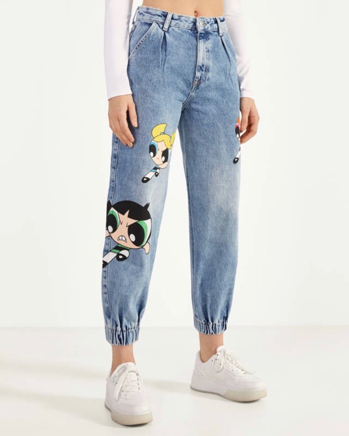 Social Calças Denim Da Powerpuff girls 