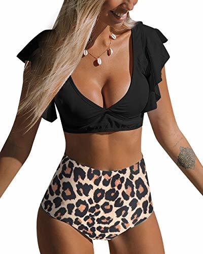 Producto RXRXCOCO Traje de baño de cintura alta con cuello en V para