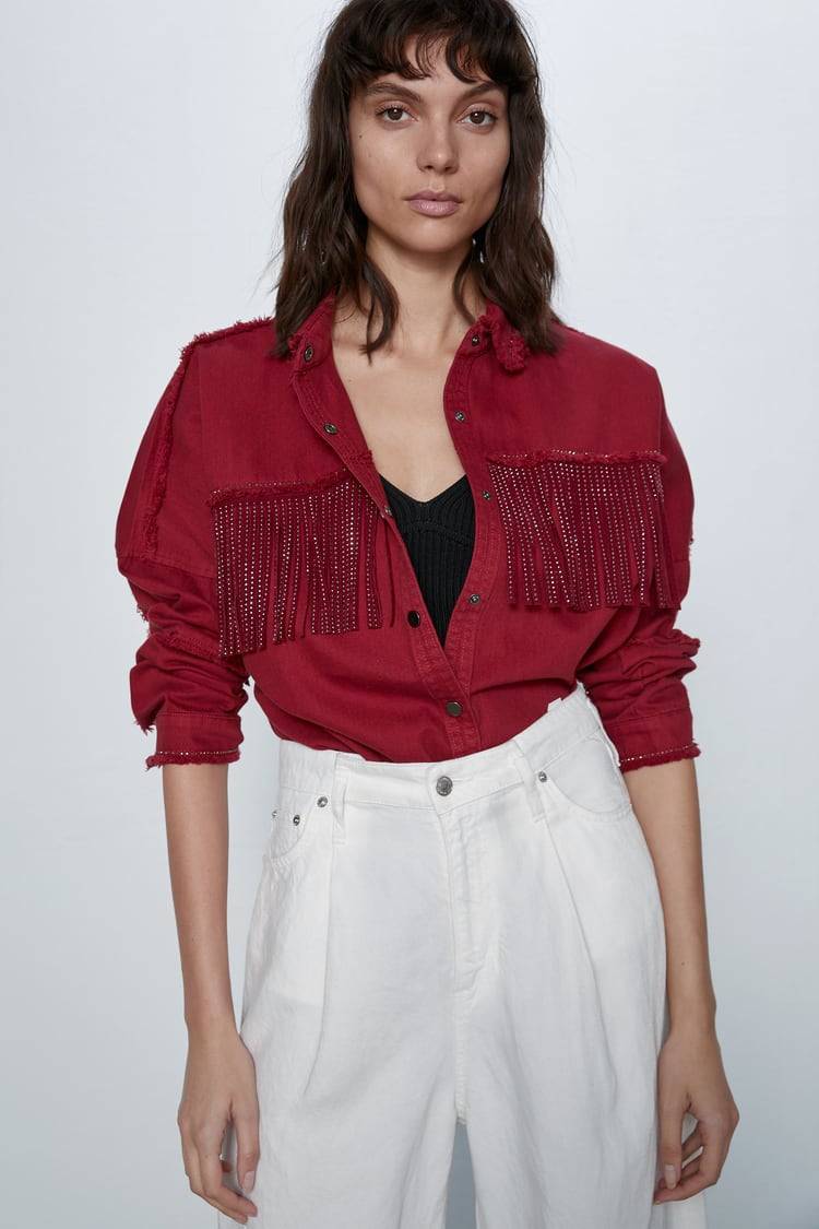 Social Blusão com franjas e brilhos