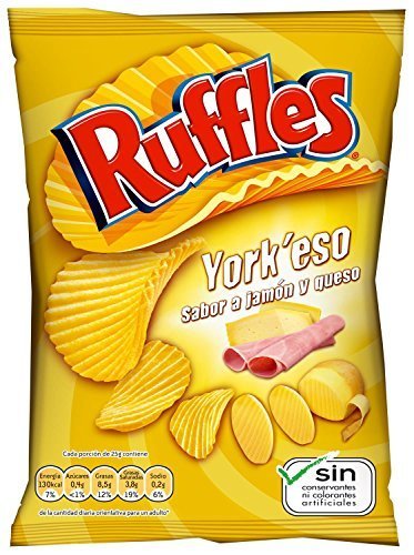Social Ruffles Patatas Fritas con Sabor a Jamón y Queso