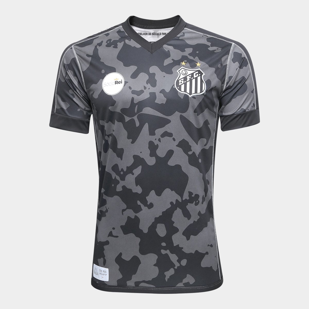 Moda Camisetas de time Santos preta