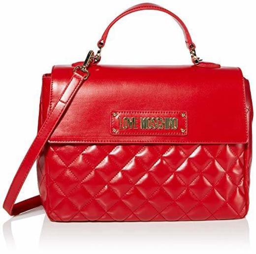 Love Moschino - Borsa Quilted Nappa Pu, Bolso de mano Mujer, Rojo