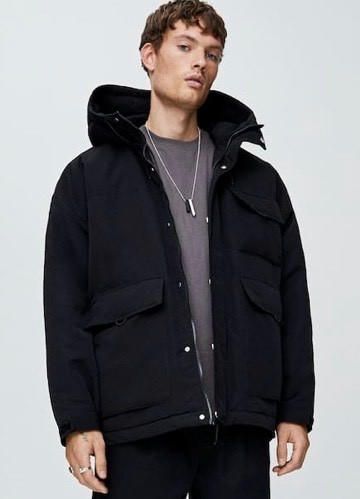 Utility-style puffer jacket with pockets 