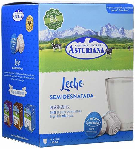 Place Central Lechera Asturiana Cápsulas de Leche Semidesnatada - 4 Paquetes de 16