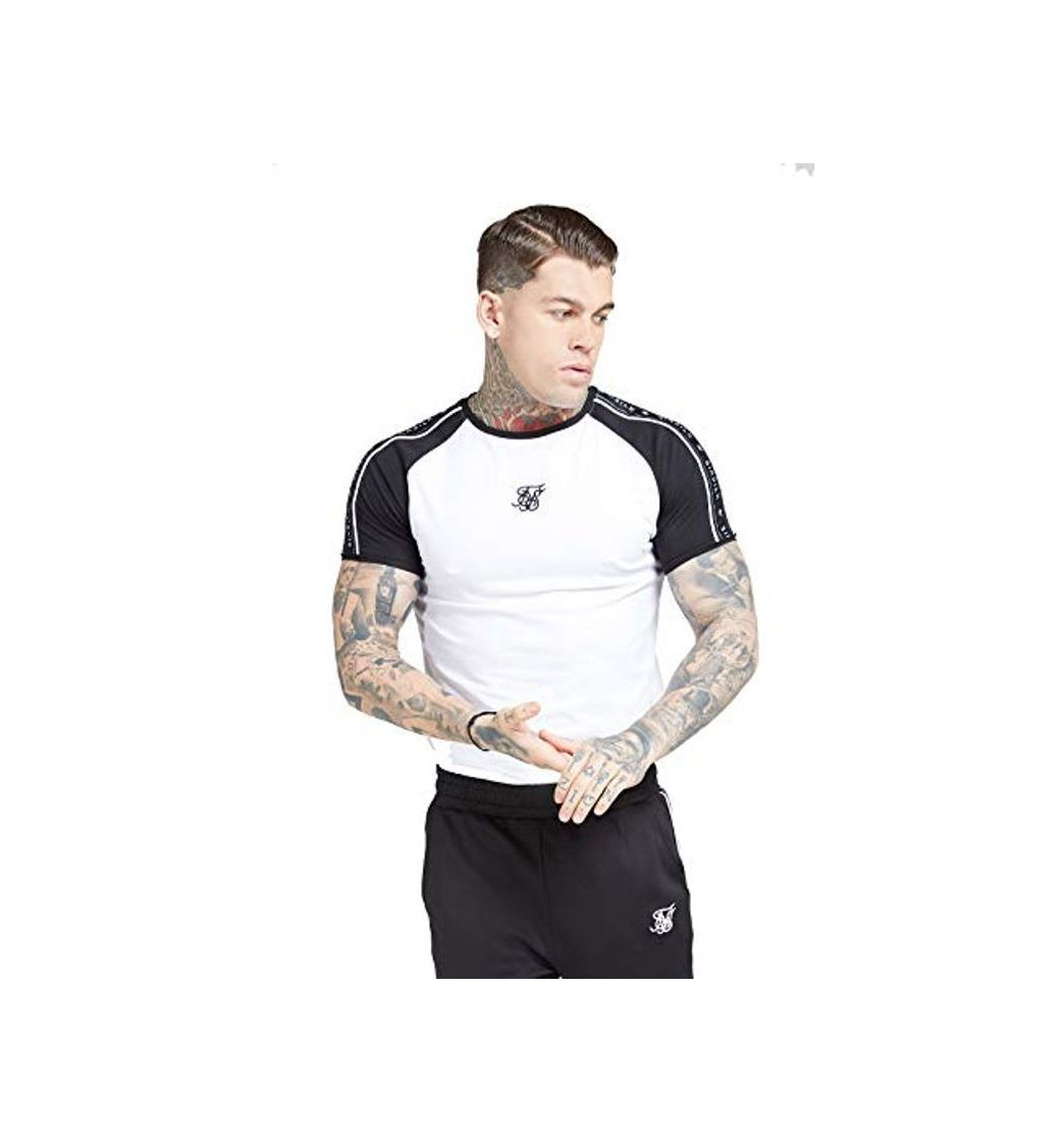 Producto Sik Silk de los Hombres Camiseta de Gimnasia con Cinta de Dobladillo