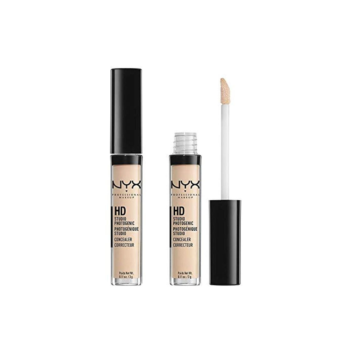 Beauty NYX Professional Makeup, Corrector de ojeras HD Photogenic Concealer Wand, Cobertura media-alta,