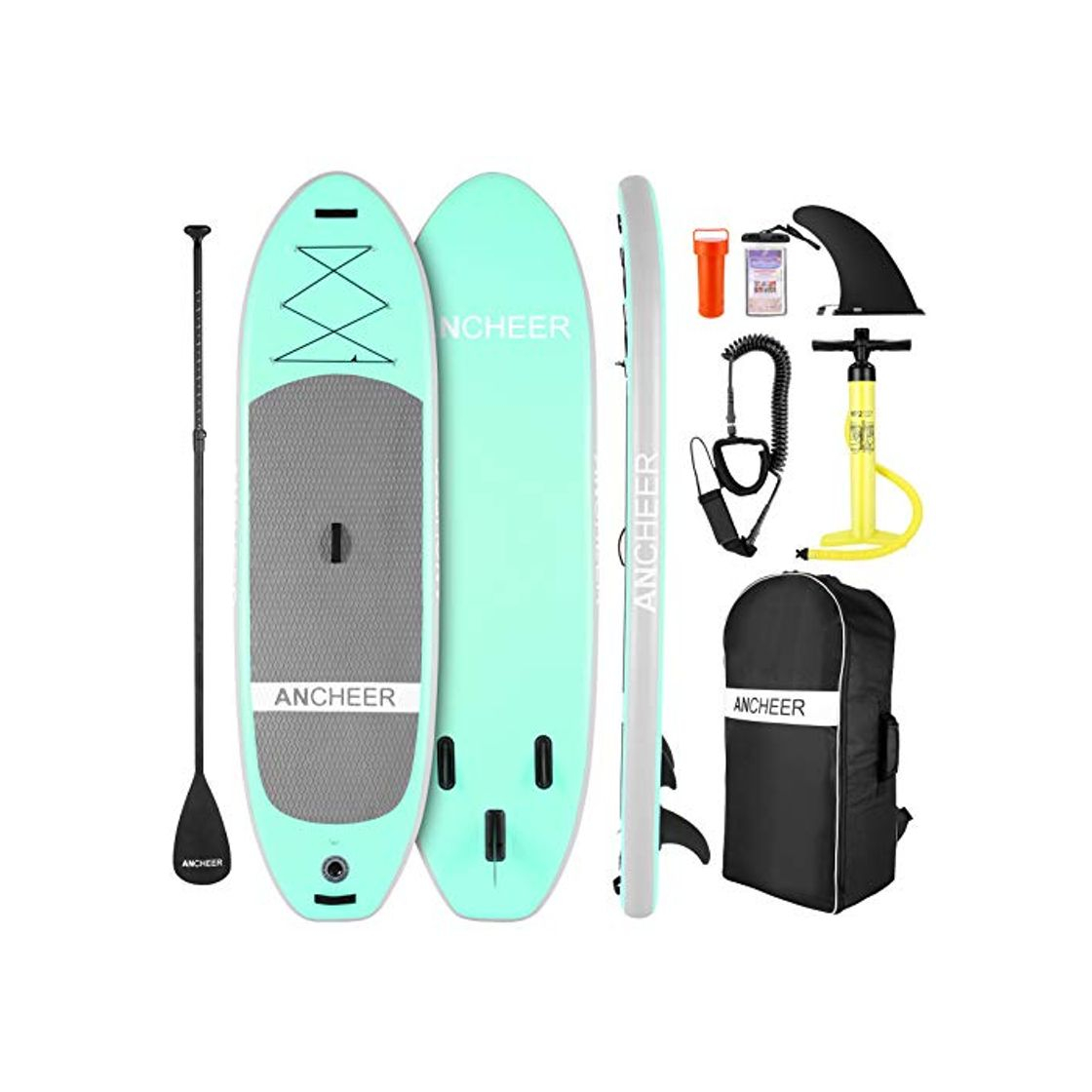 Fitness Tabla de Paddle Surf Inflable, Tabla de Paddle Surf Integral con Mochila,