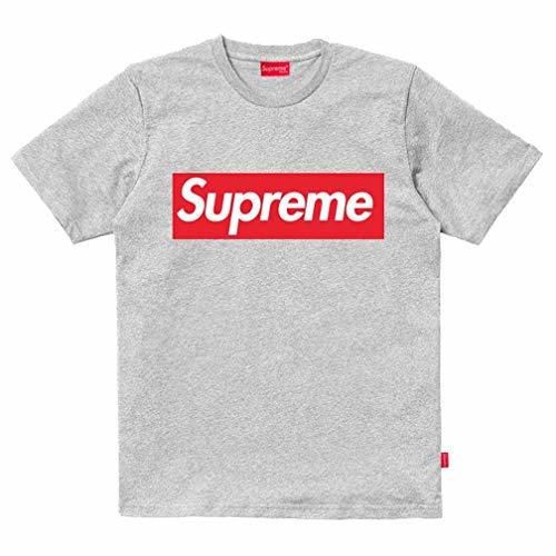 SUPREME SPAIN -Camiseta STU01 Grey Melange-Camiseta Manga Corta Unisex