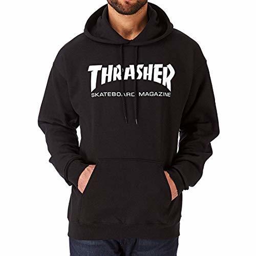 Fashion SUDADURA CON CAPUCHA THRASHER SKATE MAG NEGRO - S