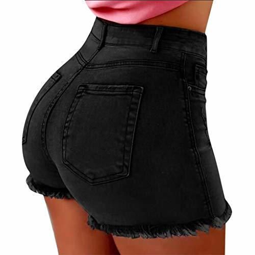 Gusspower Pantalones Cortos para Mujer Sexy Vaqueros Mujer Cintura Alta Tallas Grandes