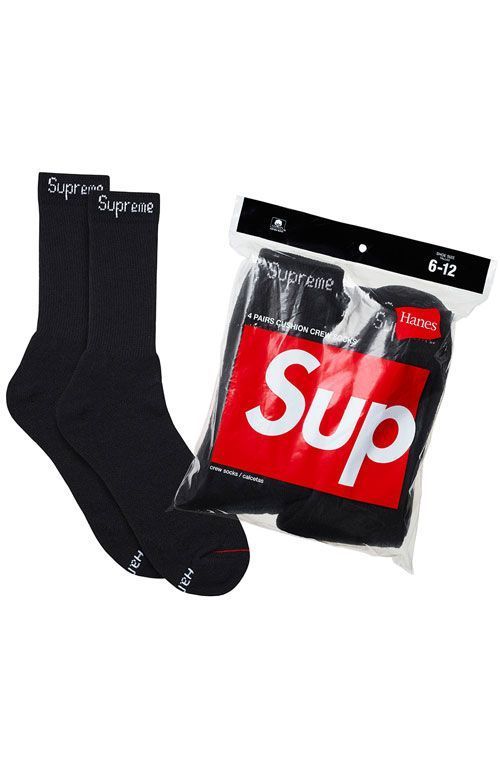 Moda Meias SUPREME X HANES CREW SOCKS