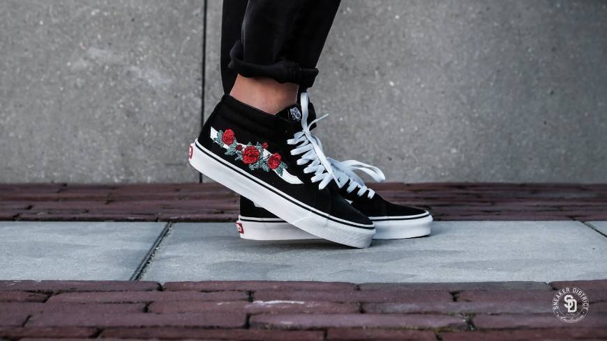 Fashion Vans sk8-mid reissue rose thorns