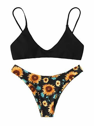 Social DIDK Mujer Conjunto De Bikini Estampado