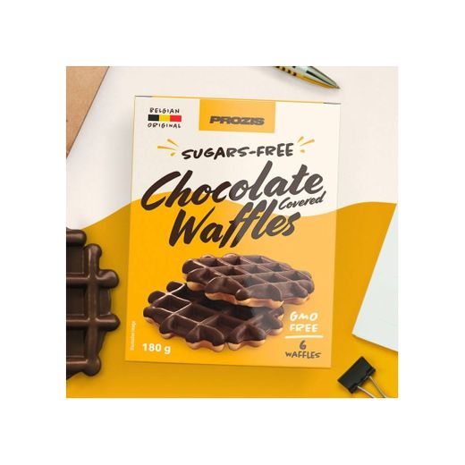 Waffles Cobertos com Chocolate sem Açúcares 