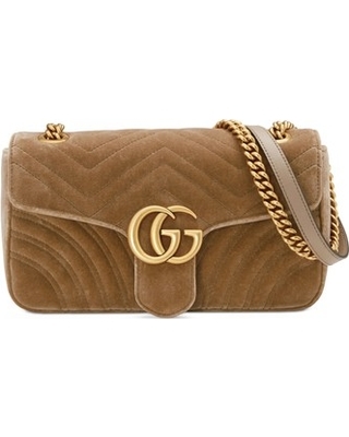 Fashion Gucci brown marmont velvet bag