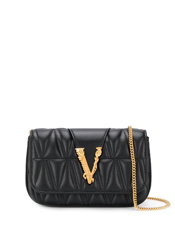 Fashion Versace logo plaque mini Cross body bag