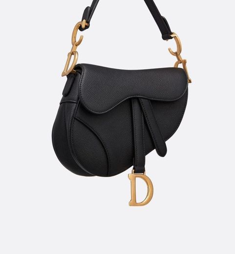 Mini Saddle Bag Black Grained Calfskin