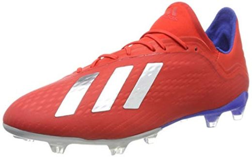 Adidas X 18.2 FG, Botas de fútbol para Hombre, Azul, Gris, Rojo,