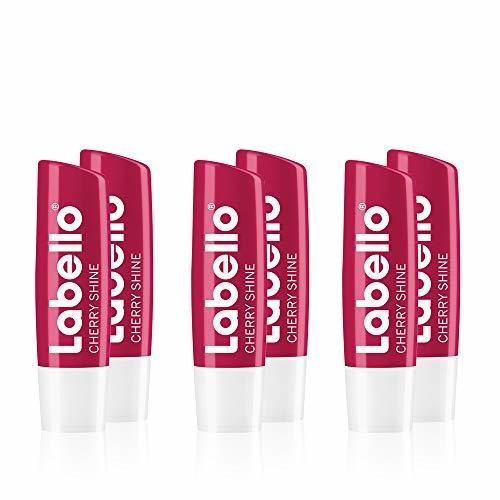 Social Labello Cherry Shine, Bálsamo Labial con Sabor a Cereza, pack de 6