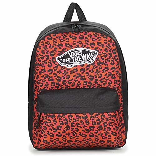 Social Mochila Vans Realm Wild Leopard de Color Leopardo roja y Negra