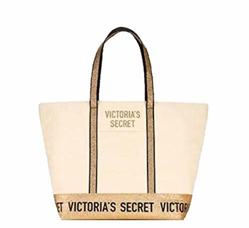 Productos VSPink Victoria Secret Tote Bag Gold Sparkle Color Tan Large