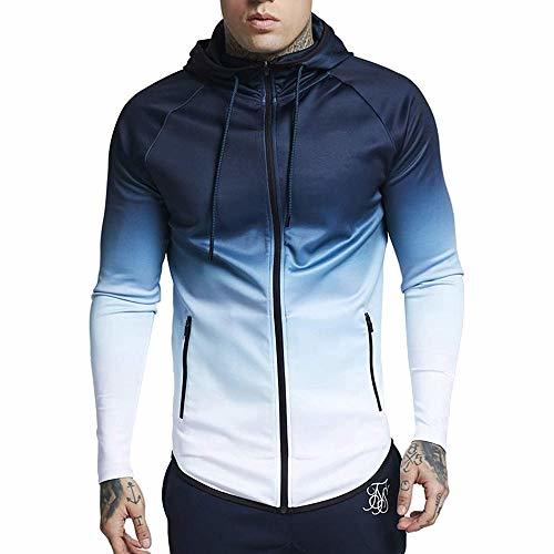 Moda JiaMeng Hombres Sudadera con Capucha de Gradual Change Pullover Sudadera con Capucha