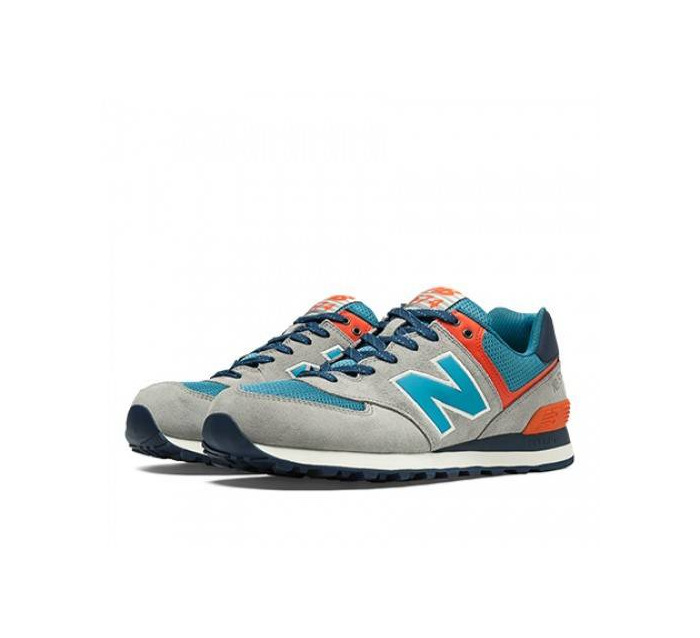 Products New Balance 574 grey blue and orange 