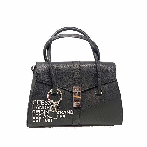 Product Guess Asher Flap Satchel Black Multi