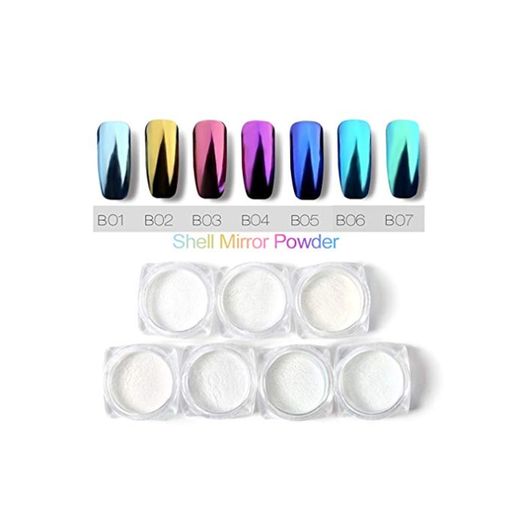ROSALIND 7 pieces Nail mirror bright design blue and purple