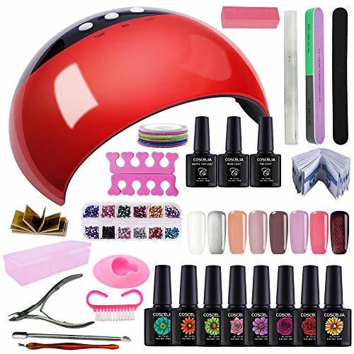 Producto Coscelia Esmaltes Semipermanentes Esmaltes en Gel 24W UV Lámpara Nail Dryer 8pc