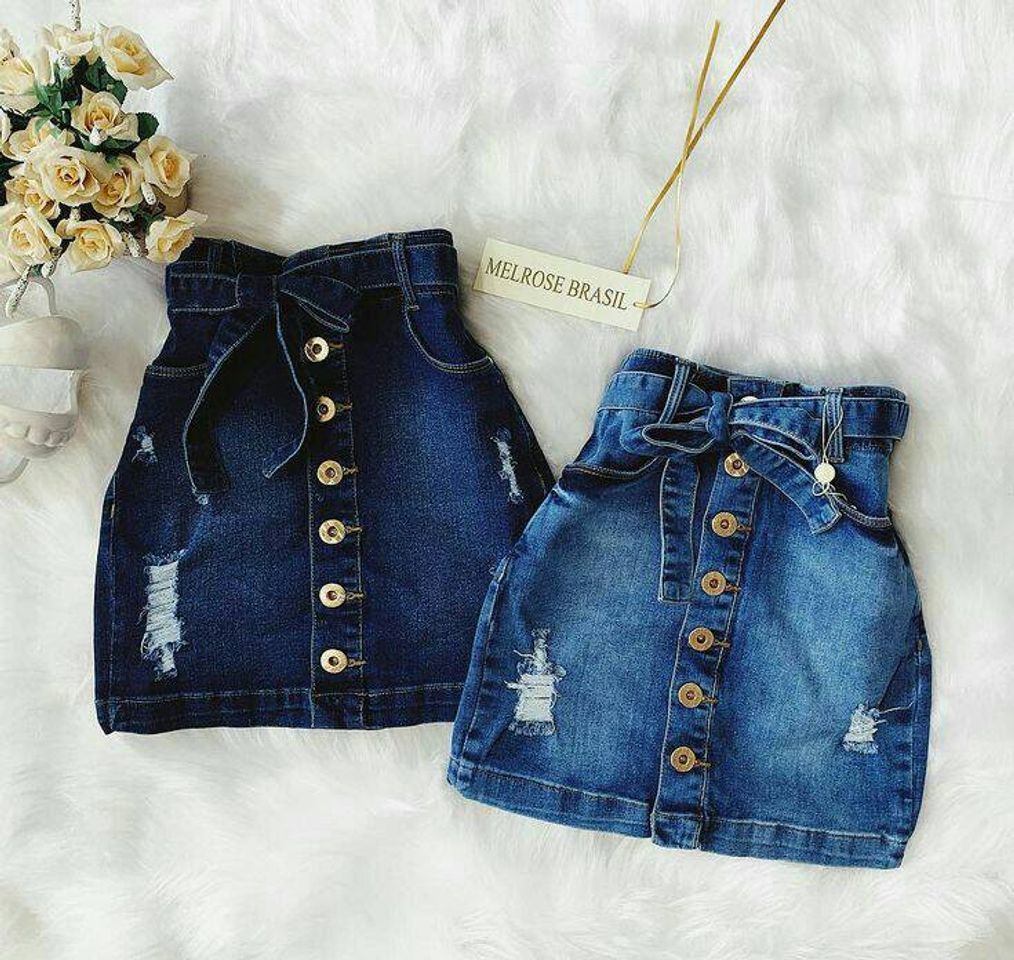 Fashion Saia jeans escura