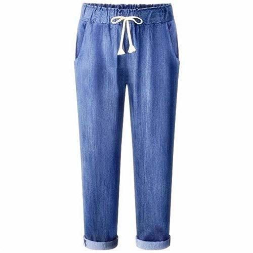 Tallas Grandes M-6XL 7XL Jeans Casual Cintura elástica Suelta Pantalones Sueltos Mujeres