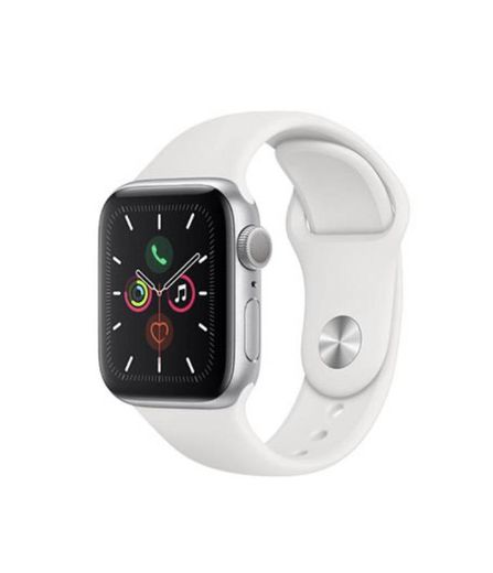 Apple Watch Series 5 Silver Aluminum With White Sport Band 