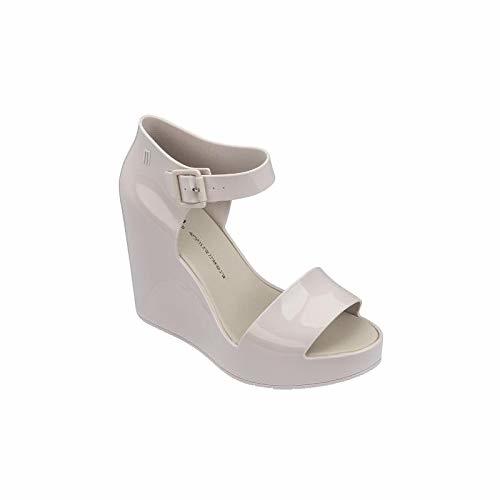 Moda Melissa Mar Marfil Tobillo Sandalias Cuña 40 White Patent