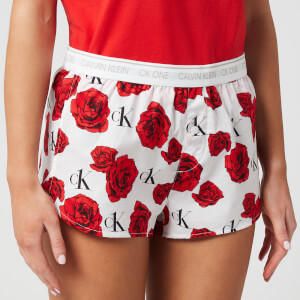 Calvin Klein U/Wear Rose Print Sleep Shorts XS Rose