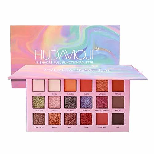 Lugar HUDAMOJI 18 colores Larga duración Suave mate Las sombras Maquillaje Mezcla Mate