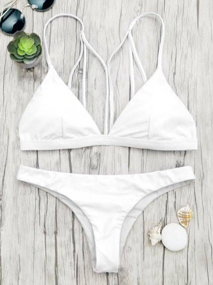 Fashion ZAFUL White Bikini 