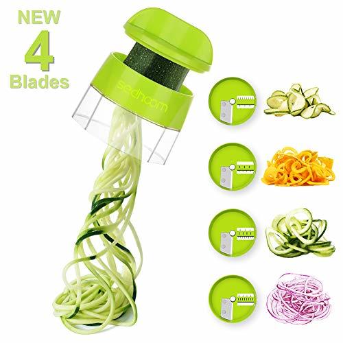 Social Sedhoom Cortador de Verdura 4 en 1 Rallador de Verduras Calabacin Pasta